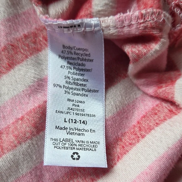 Joyspun Women's Striped Pink Pajama Set L(12-14) - Picture 4 of 10